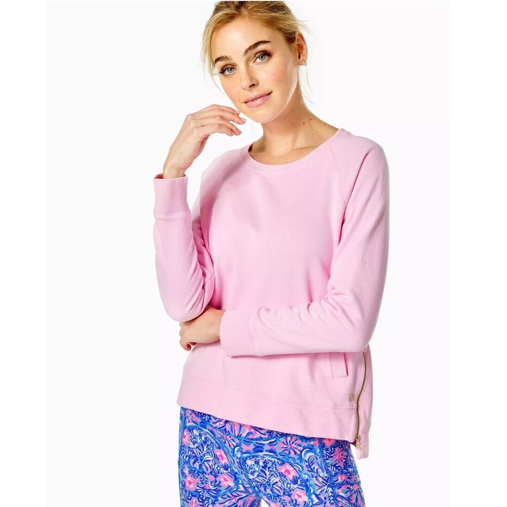 Lilly Pulitzer Luxletic Beach Comber Pullover Top Long Sleeve Cotton XS 279447